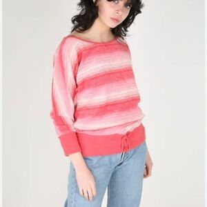 Juicy Couture Striped Pink Terry Sweatshirt large